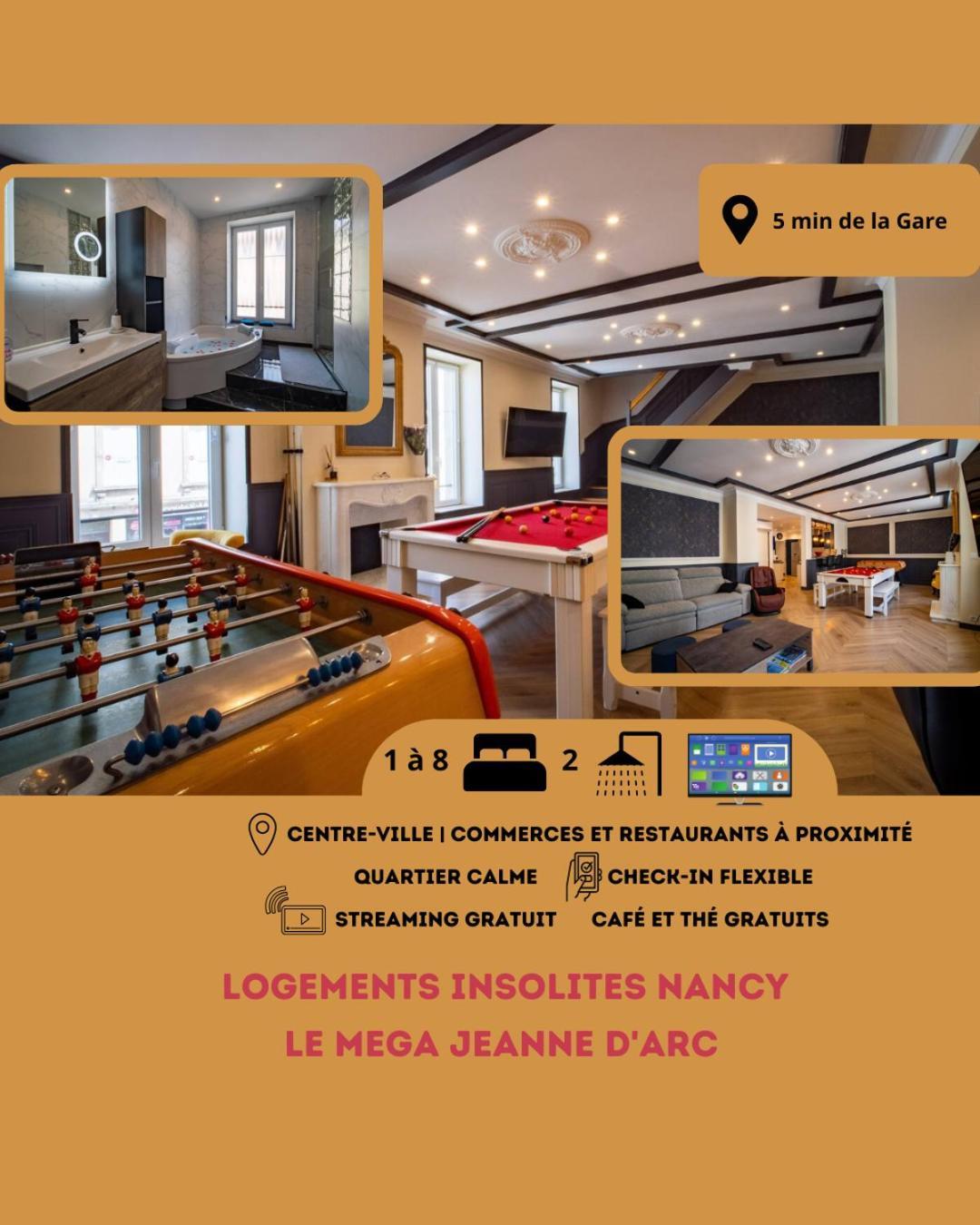 Mega Jeanne D'Arc Billard Baby Foot Logements Insolites Нансі Екстер'єр фото